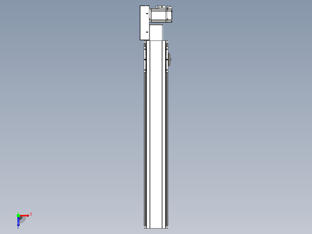 皮带直线轴半封闭可选导轨TPA-HNB-105D-90-L600-MR-Y-P20-N3俯视图
