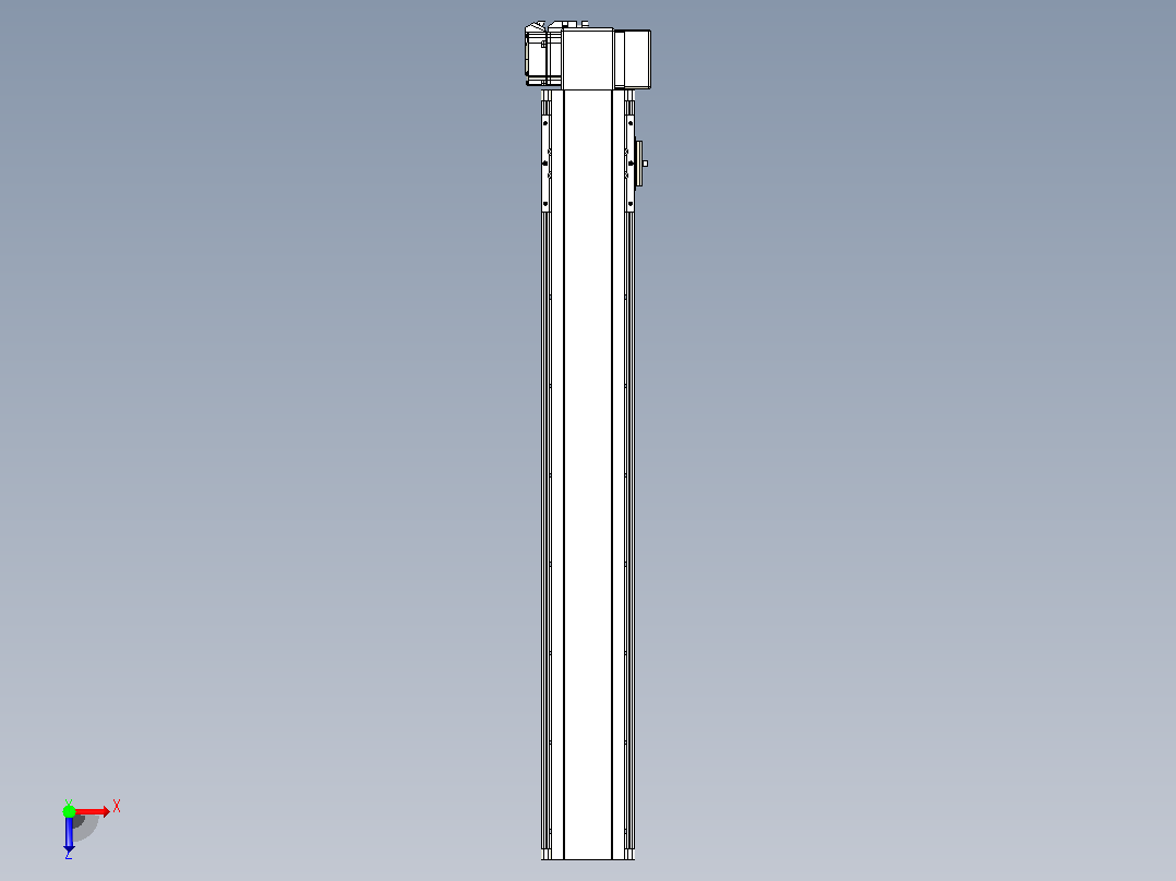 皮带直线轴半封闭可选导轨TPA-HNB-105D-90-L650-LP-Y-P20-N3俯视图