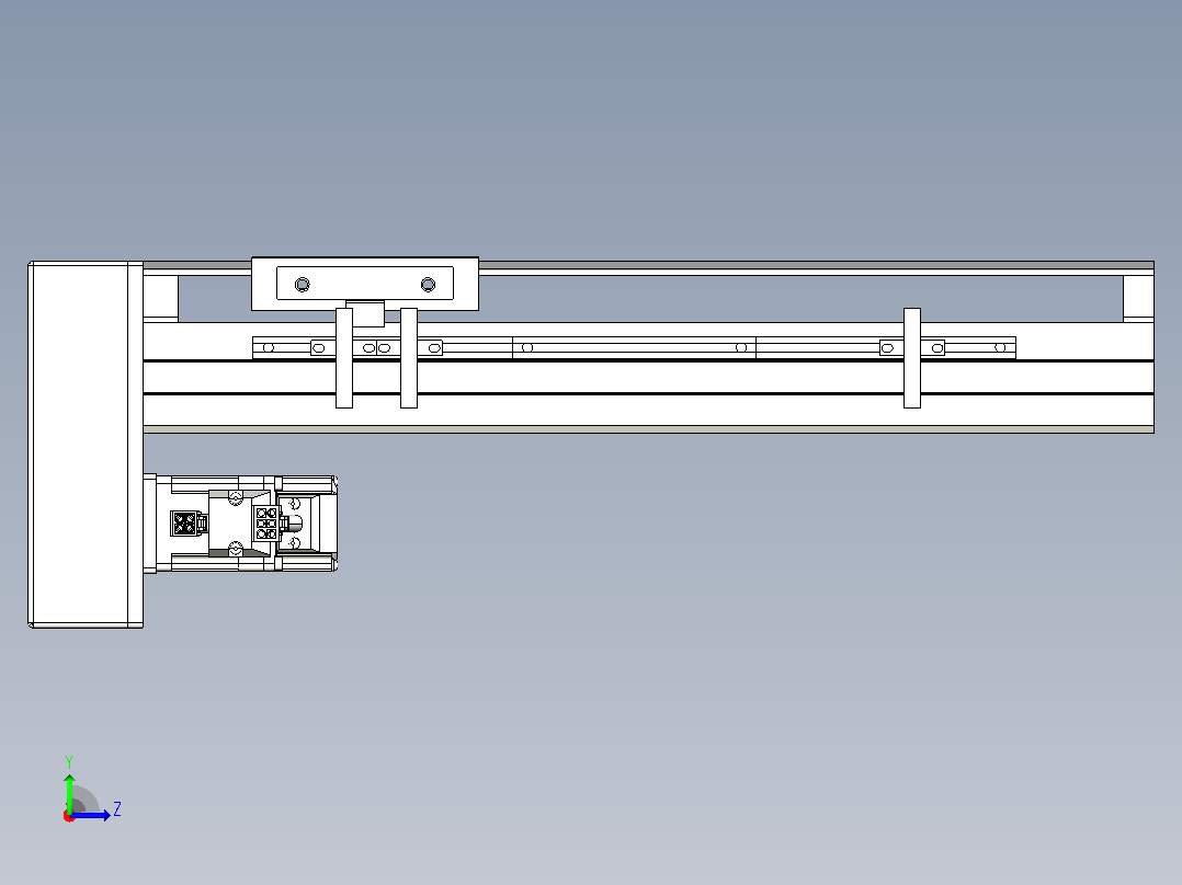 MTH12标准螺杆滑台[MTH12-L#-200-BM-P10-C3]左视图