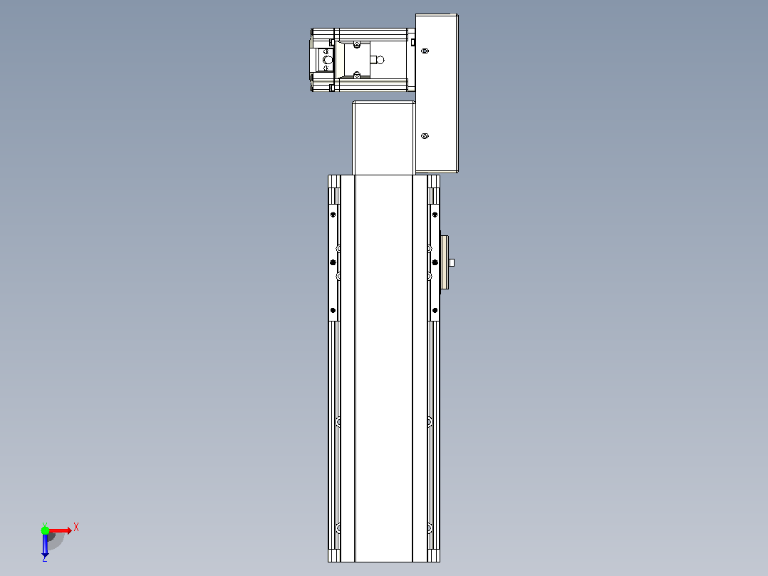 皮带直线轴半封闭可选导轨TPA-HNB-105D-90-L150-ML-C-P20-N3俯视图