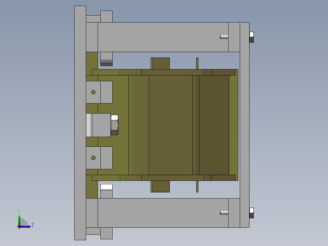 推土机托轮座整体钻孔工装左视图