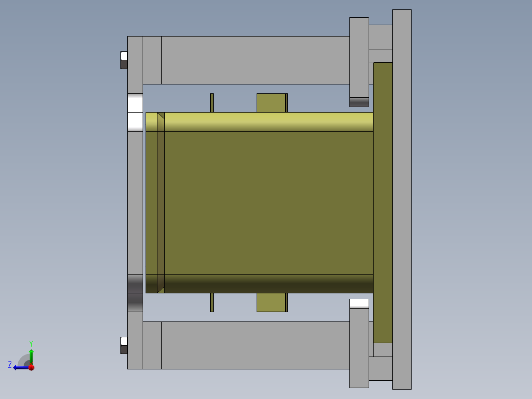 推土机托轮座整体钻孔工装右视图