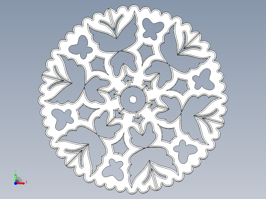 inventor 雪花前视图