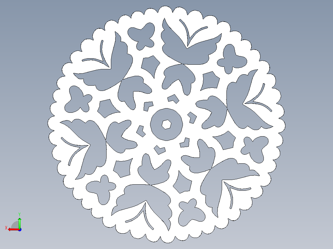 inventor 雪花后视图