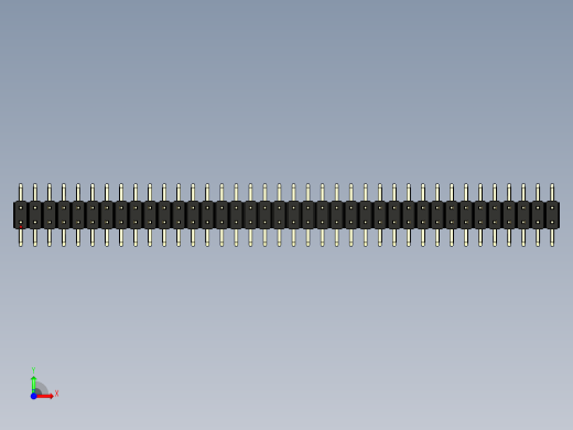 彩色公排针 100mil 2.54mm 系列-DS1022_black_76p_100mil_TypeSMT_rev1.0前视缩略图