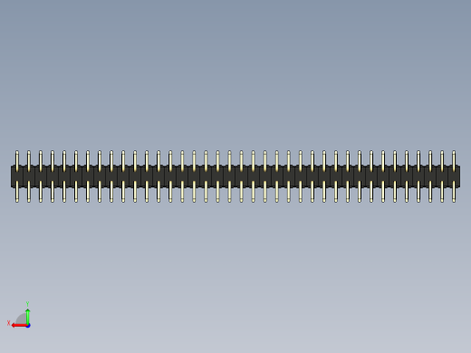 彩色公排针 100mil 2.54mm 系列-DS1022_black_76p_100mil_TypeSMT_rev1.0后视缩略图