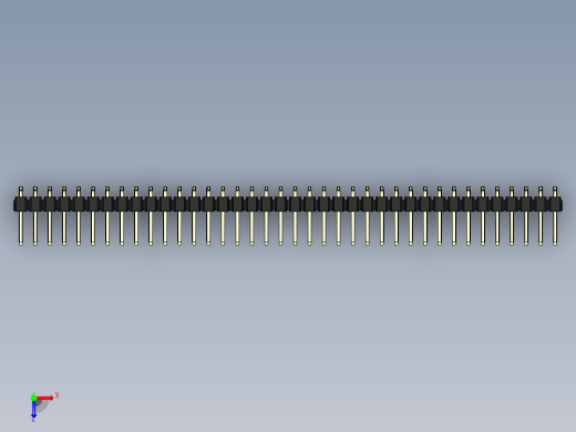 彩色公排针 100mil 2.54mm 系列-DS1022_black_76p_100mil_TypeSMT_rev1.0俯视缩略图