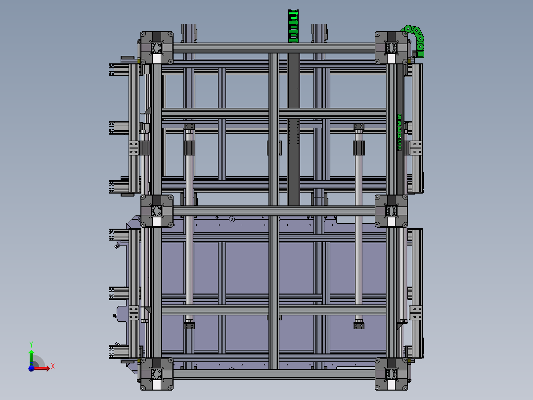 双层夹具移动滑台前视图