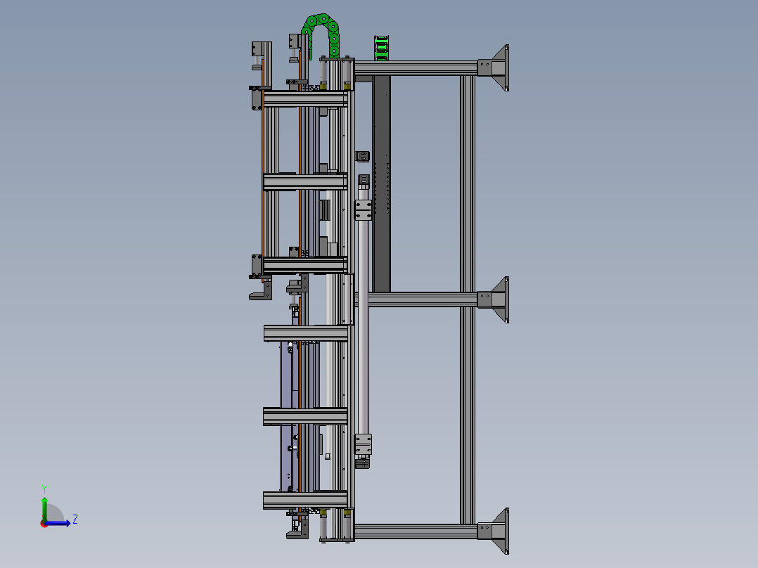 双层夹具移动滑台左视图
