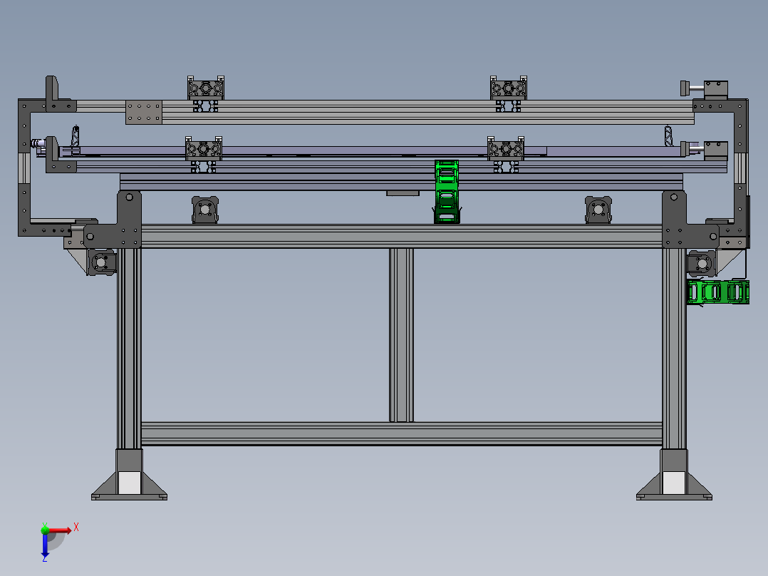 双层夹具移动滑台俯视图