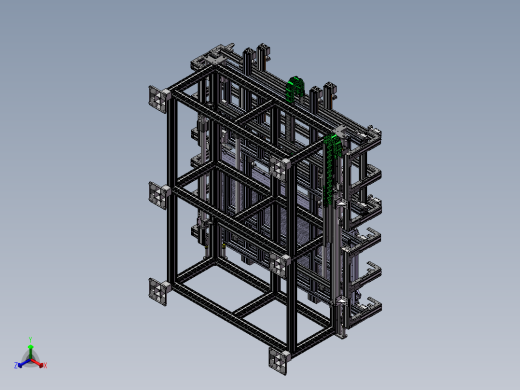 双层夹具移动滑台正等轴测缩略图