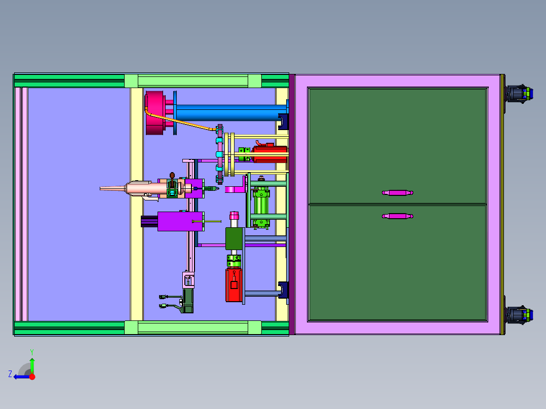 工件旋转式径向打螺丝机右视图