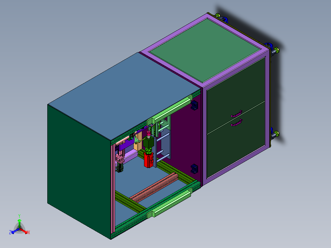 工件旋转式径向打螺丝机正等轴测图