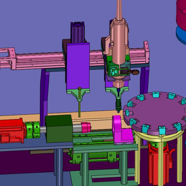 工件旋转式径向打螺丝机