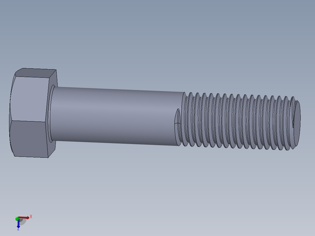 UNC 六角螺栓-Hex Bolt 0.875-9 x 4.SLDPRT