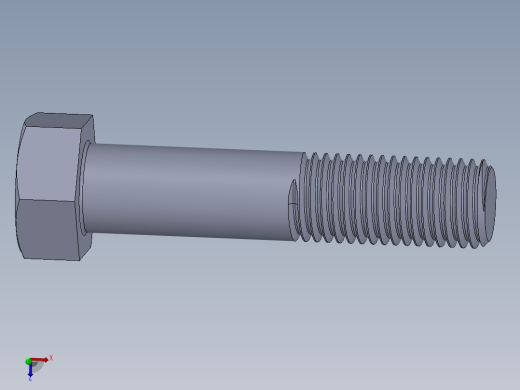 UNC 六角螺栓-Hex Bolt 0.875-9 x 4.SLDPRT