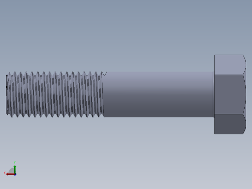 UNC 六角螺栓-Hex Bolt 0.875-9 x 4.SLDPRT后视缩略图