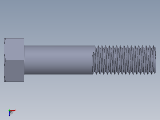 UNC 六角螺栓-Hex Bolt 0.875-9 x 4.SLDPRT俯视缩略图