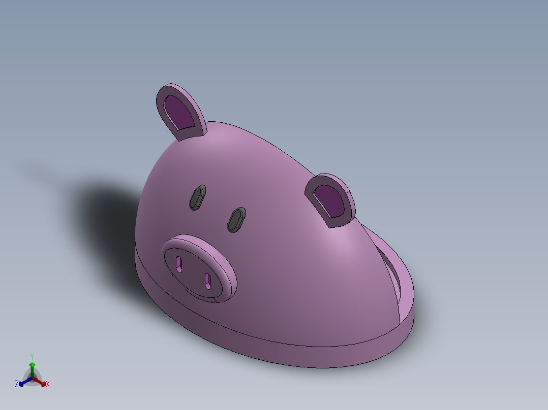 猪猪款肥皂盒正等轴测图