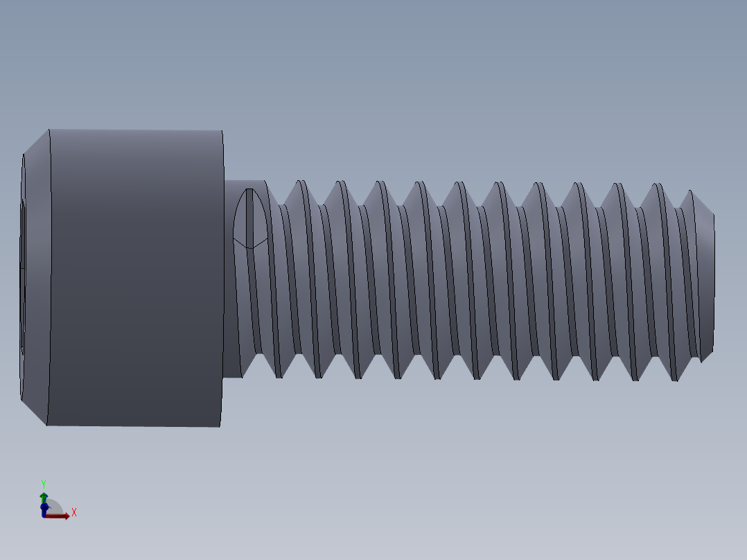 粗螺纹 SHCS 螺钉-SHCS 0.25x20x0.625.SLDPRT主视图