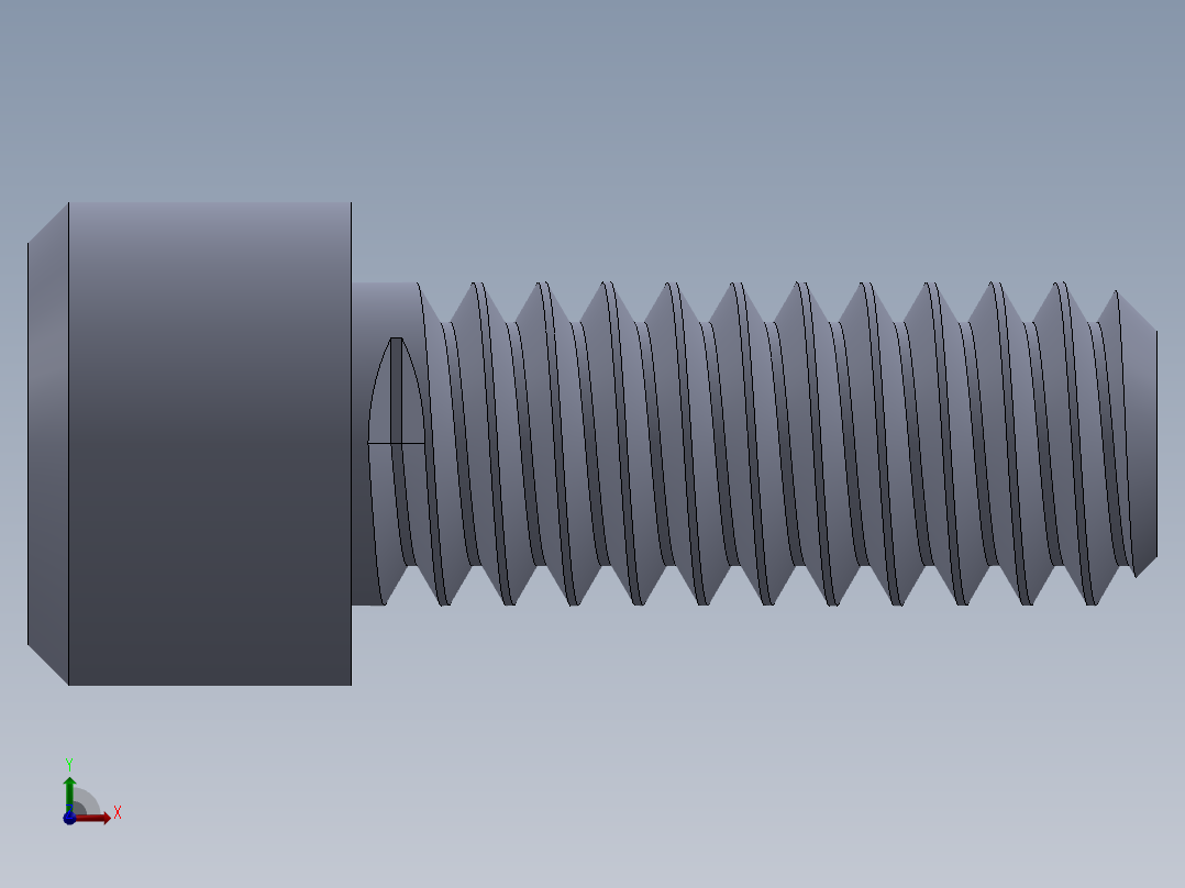 粗螺纹 SHCS 螺钉-SHCS 0.25x20x0.625.SLDPRT前视图