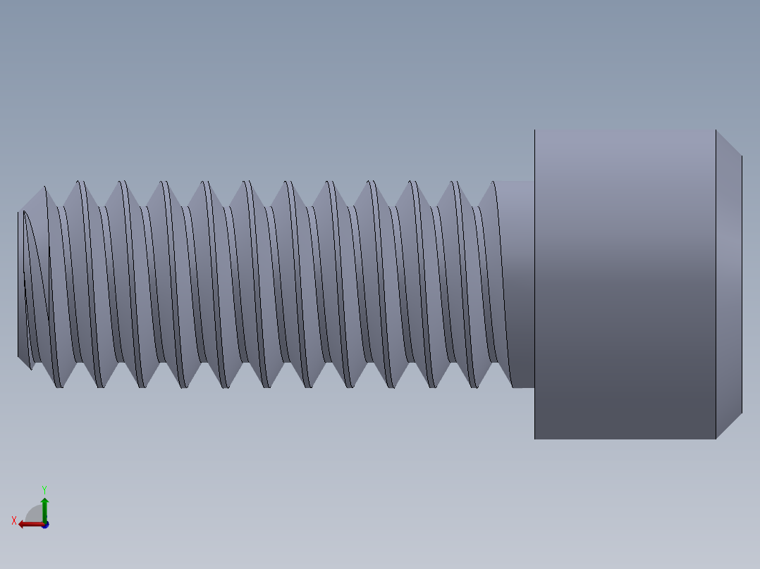 粗螺纹 SHCS 螺钉-SHCS 0.25x20x0.625.SLDPRT后视图