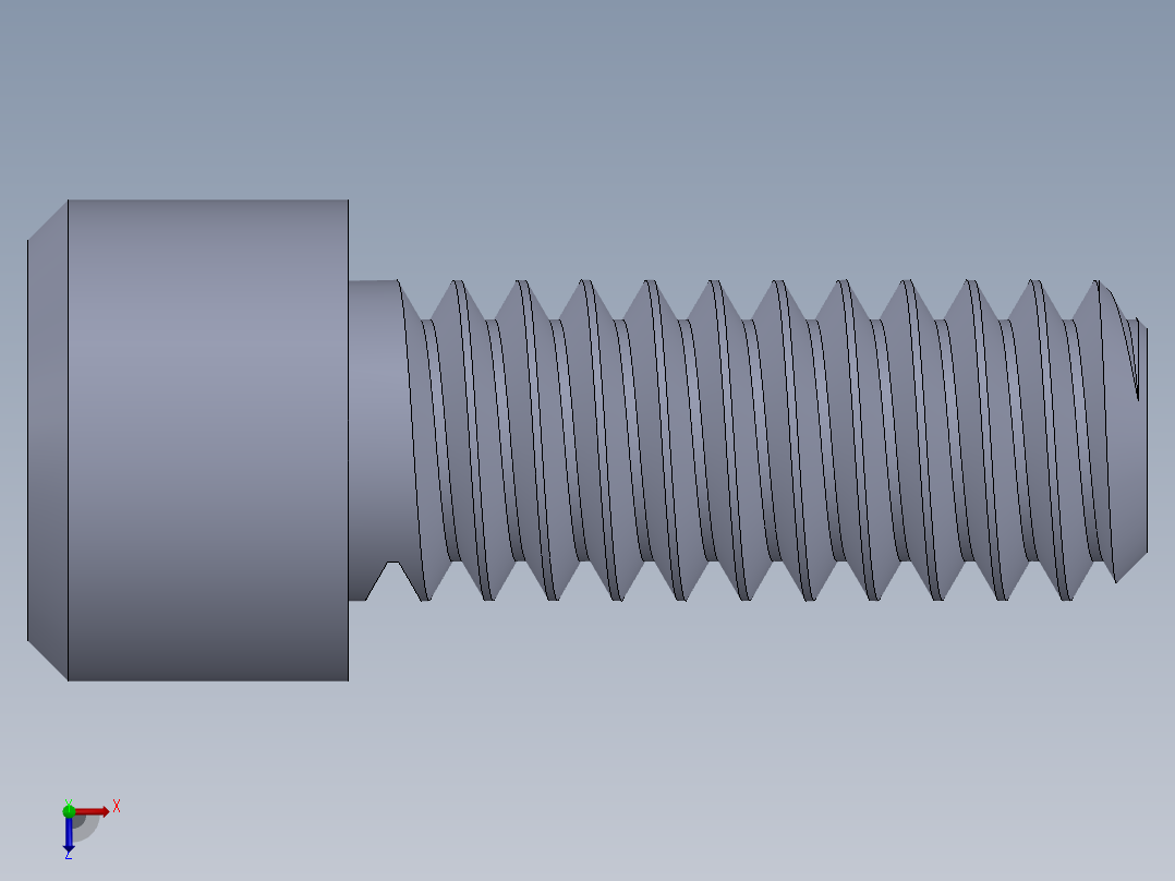 粗螺纹 SHCS 螺钉-SHCS 0.25x20x0.625.SLDPRT俯视图