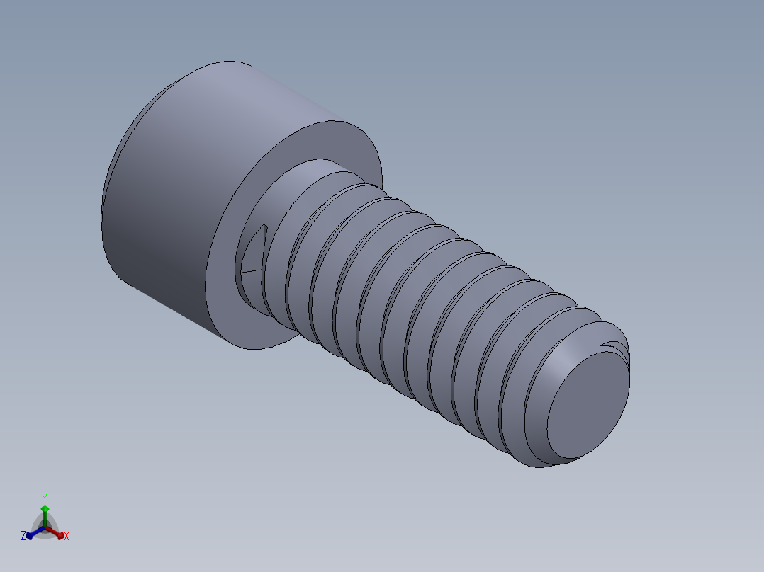 粗螺纹 SHCS 螺钉-SHCS 0.25x20x0.625.SLDPRT正等轴测图