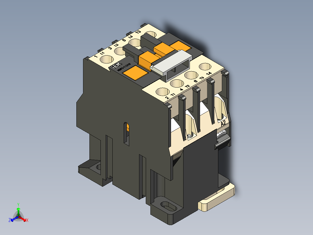 接触器KMI-11210 12A 24V-AC3 1号IEK主视图
