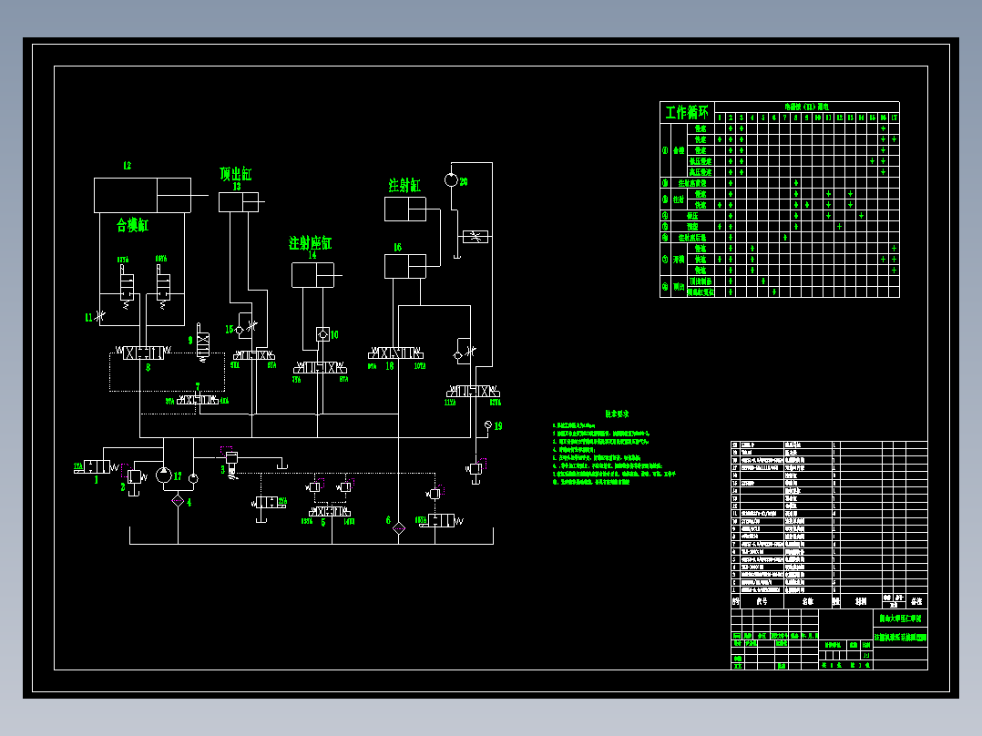 注塑机液压系统设计及液压泵站设计【含CAD图+文档】
