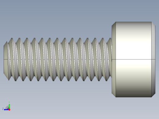 M4 x 0.7mm Thread 10mm LONG SOCKET HEAD CAP SCREW.IGS右视缩略图