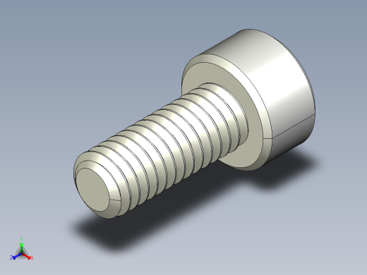 M4 x 0.7mm Thread 10mm LONG SOCKET HEAD CAP SCREW.IGS正等轴测缩略图