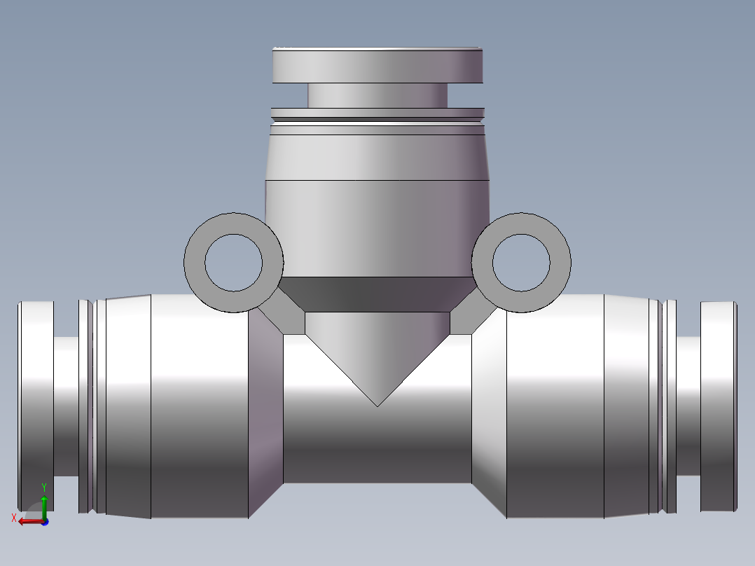 气动接头-T型三通APE6(6厘)后视图