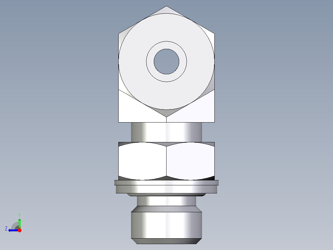 卡套式工业通用硬管接头EO_Adjustable_locknut_branch_tee_TEE08SMCF右视图