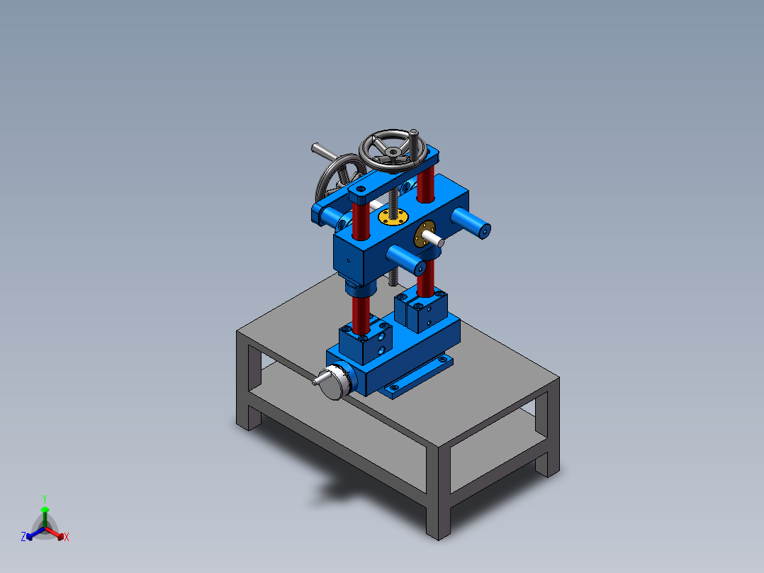 手摇机械折弯冲压机sw17可编辑正等轴测图