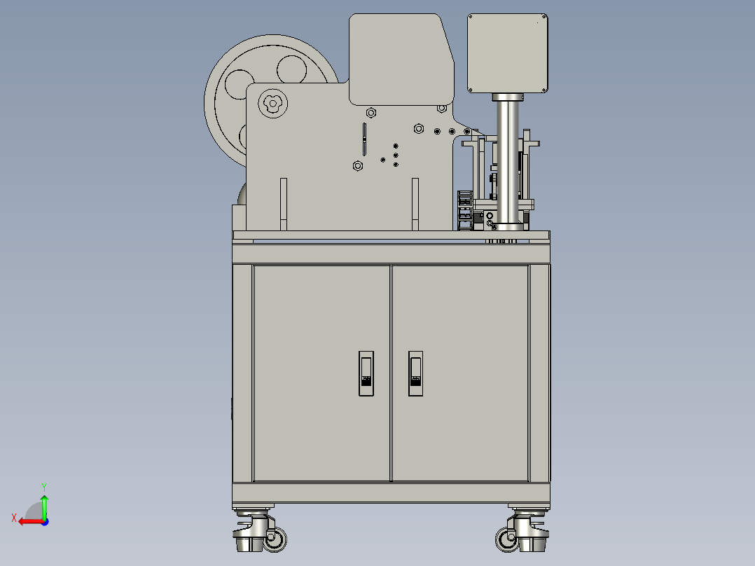 线材对折贴标机step后视图