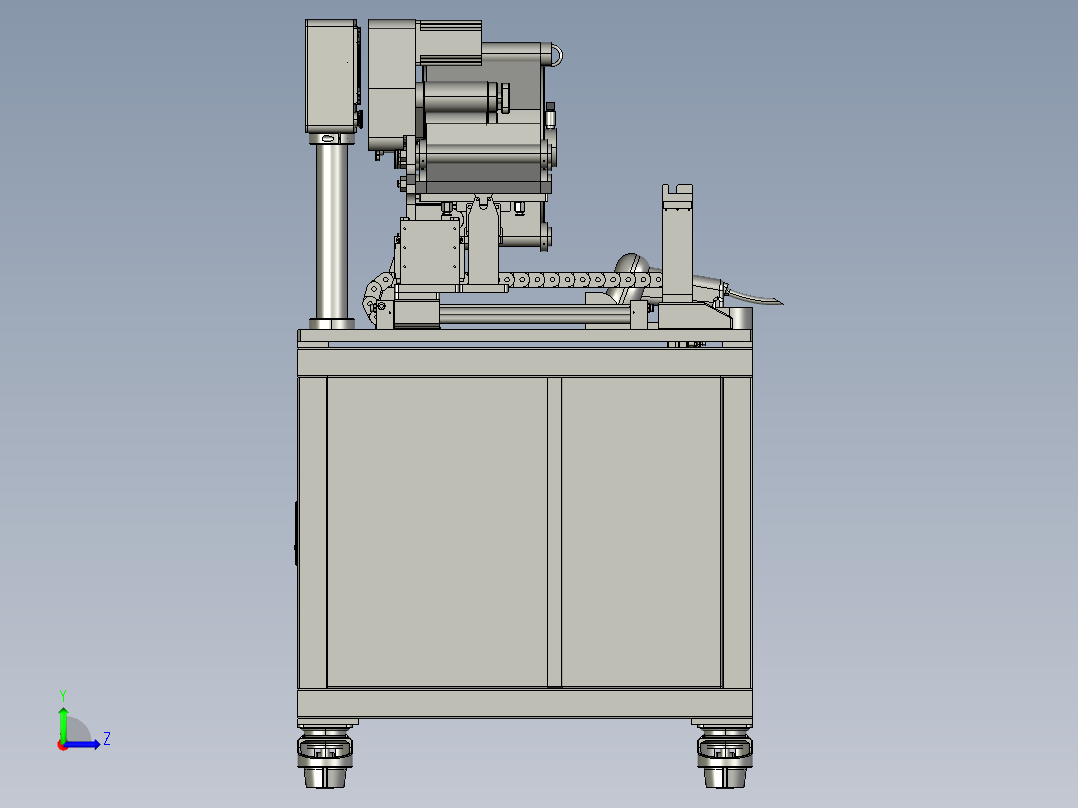 线材对折贴标机step左视图