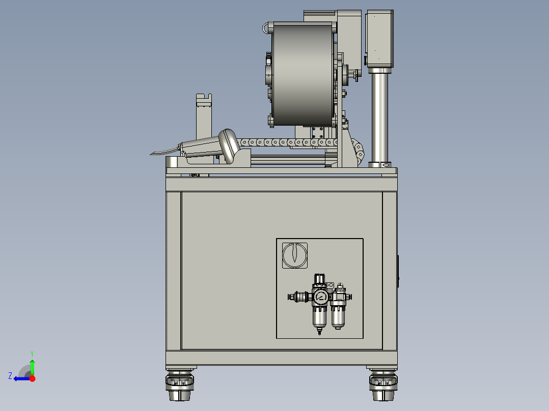 线材对折贴标机step右视图