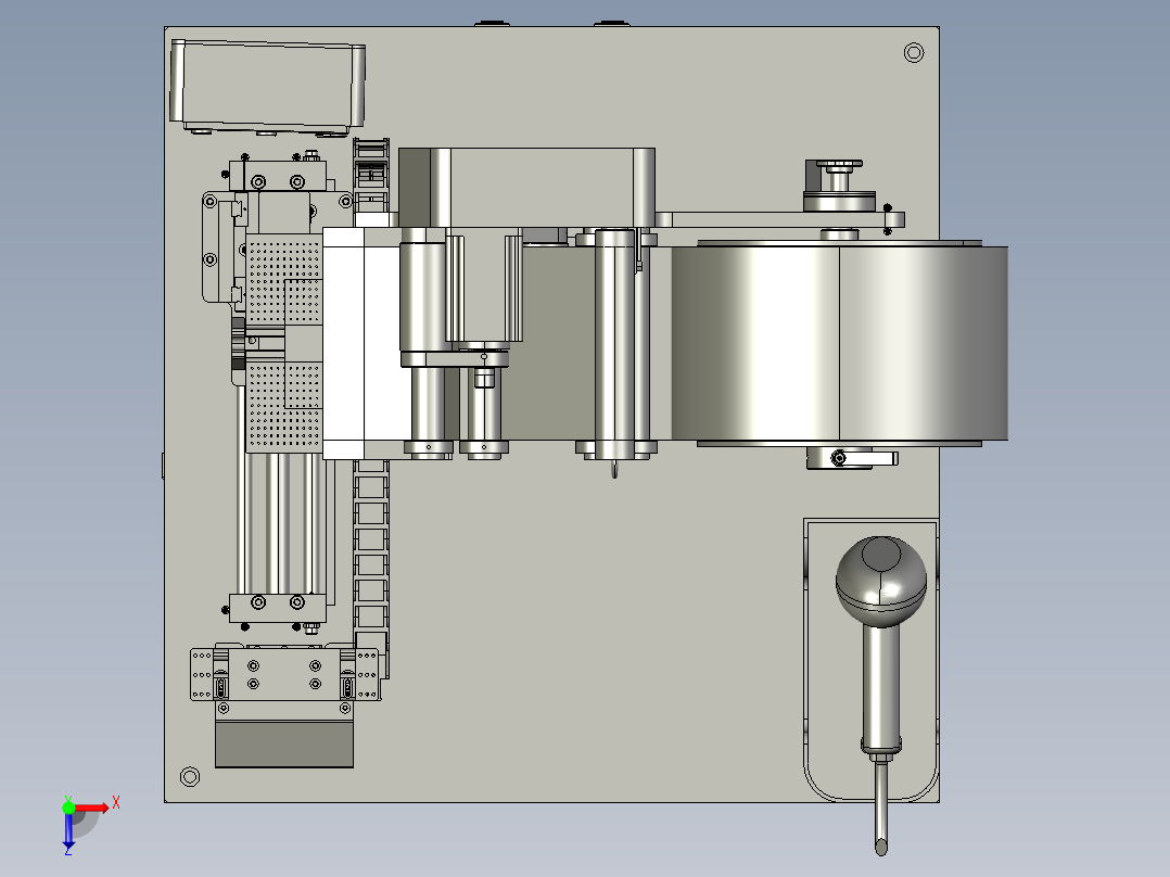线材对折贴标机step俯视图