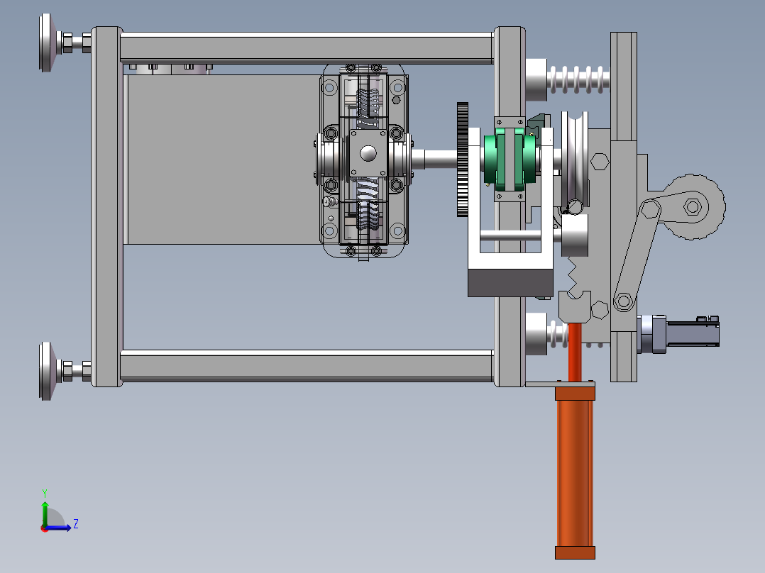 多功能切割机3D 装配图 零件图左视图