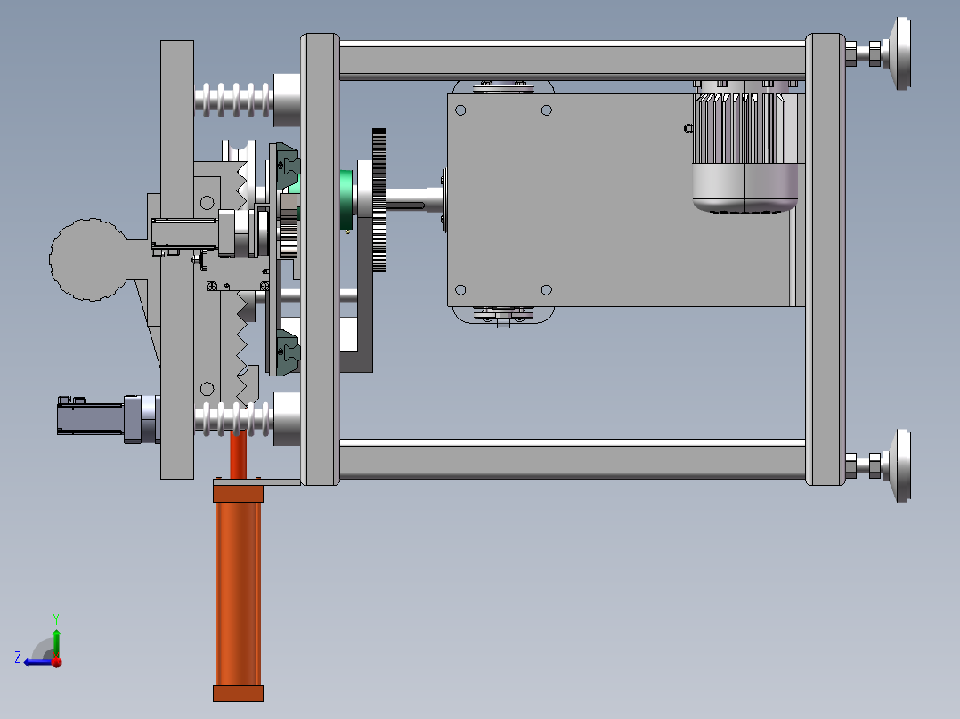 多功能切割机3D 装配图 零件图右视图