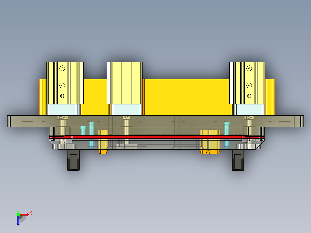 H5600-C笔记本CNC工装夹具三维模型-CNC2-3合并验证治具-220104俯视图