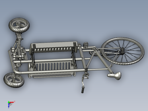 异形三轮自行车3D俯视缩略图