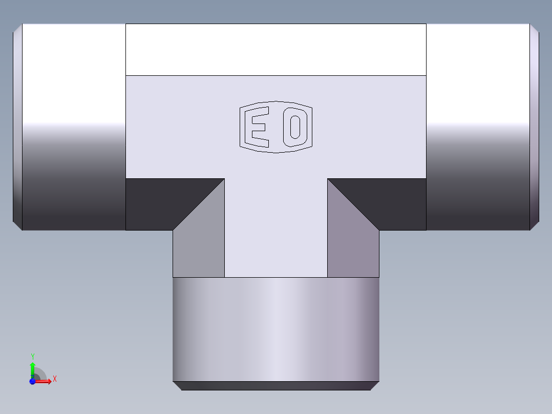 AC+AD 三通接头 T、AC-22前视图