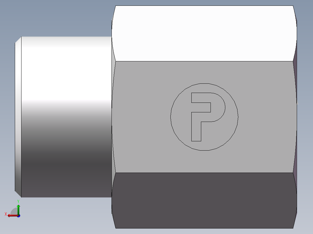 直通内螺纹接头、5DM-20-18后视图