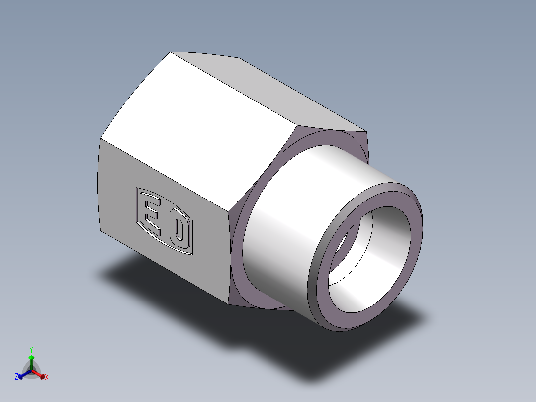 直通内螺纹接头、5DM-20-18正等轴测图