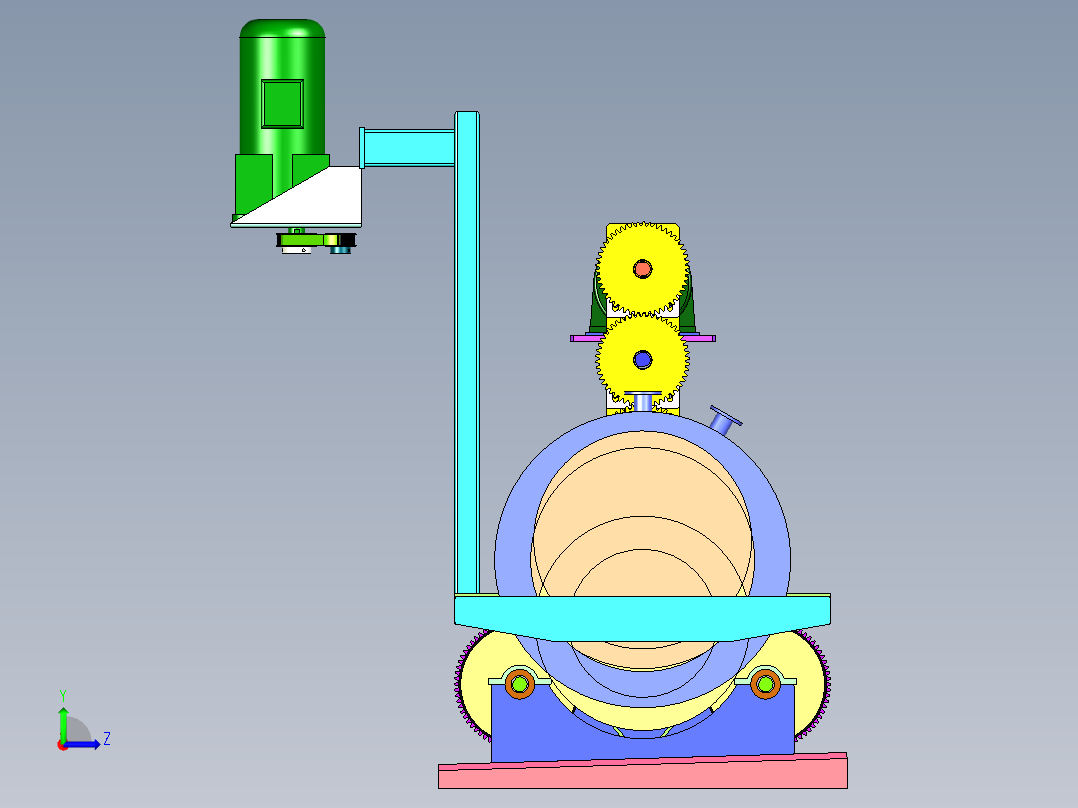 ZL-840 饲料颗粒滚筒拌料机左视图