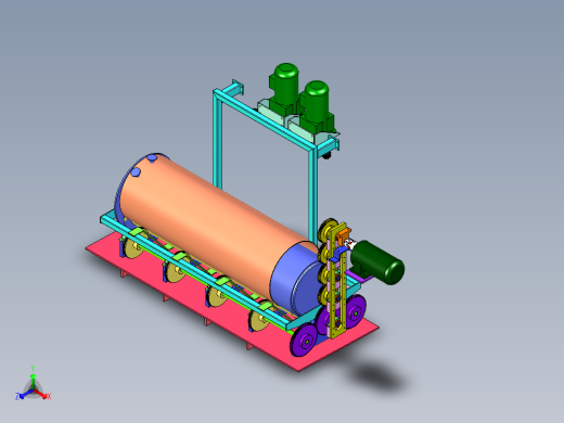 ZL-840 饲料颗粒滚筒拌料机正等轴测缩略图