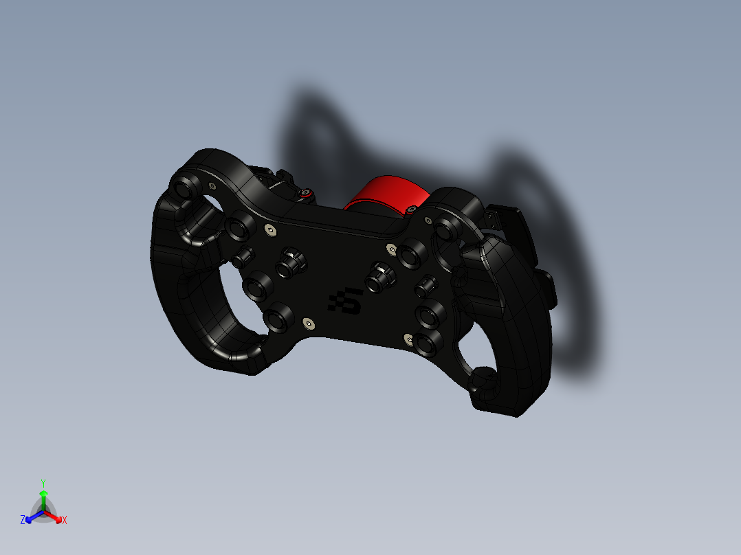 Simagic GT4-C方向盘正等轴测图