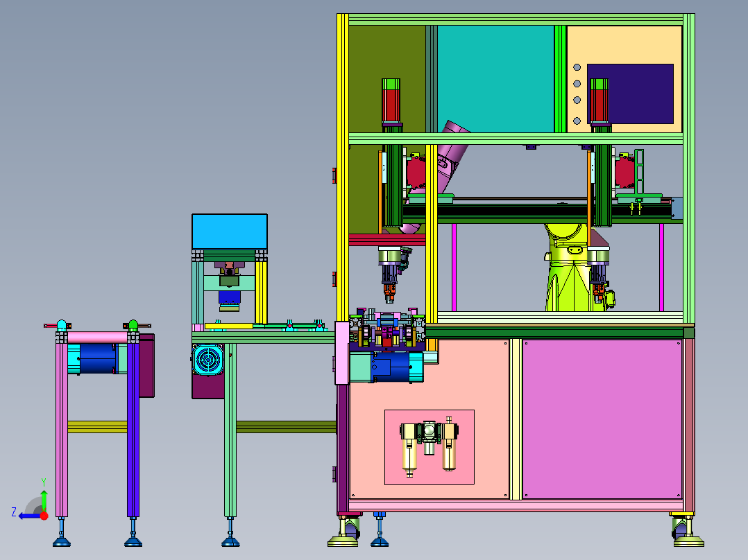 基于虚拟仪器的传感器测试平台右视图